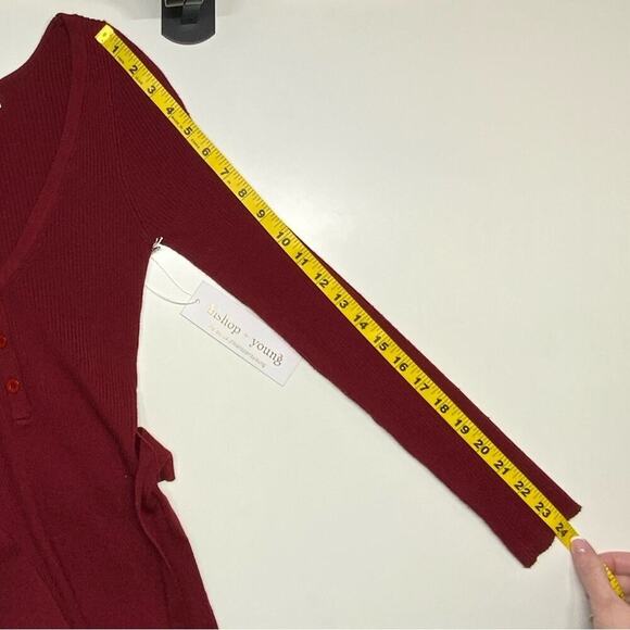 NWT | Bishop & Young | Henley Sweater Midi Dress | Currant | Small - Picture 7 of 14
